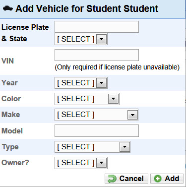 Vehicle information screen