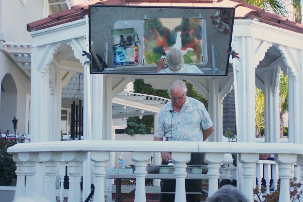 Artist Chris Van Winkle creates a waterolor