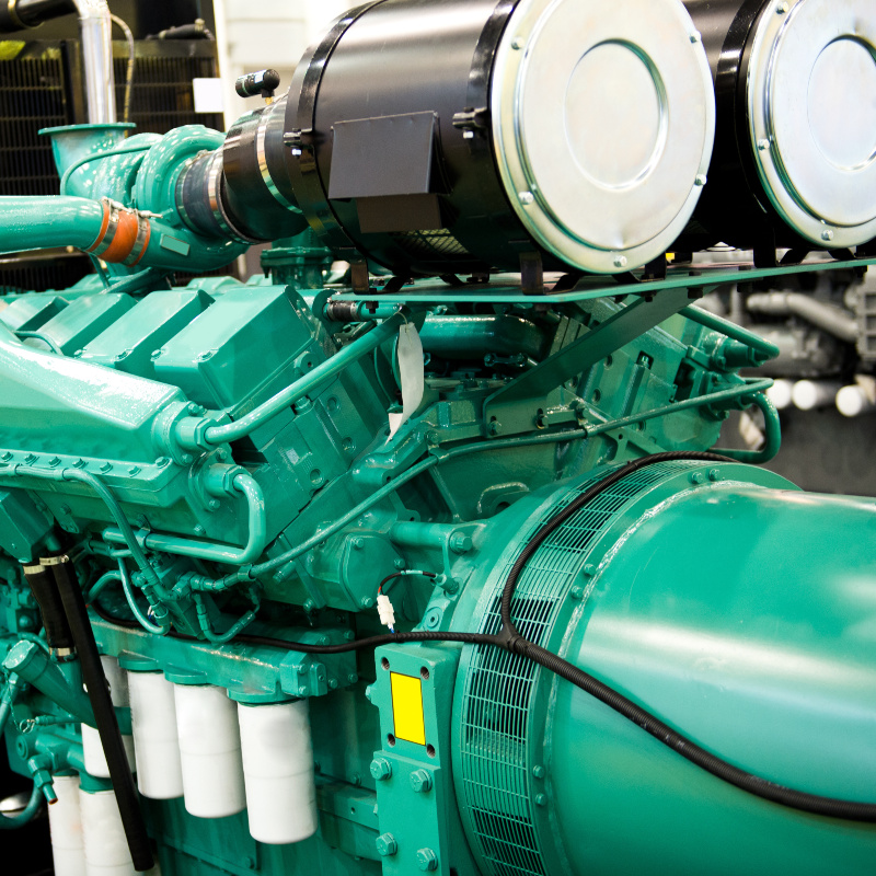 close-up of a large power generator