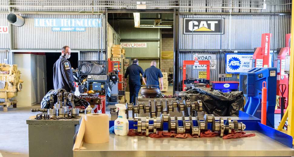 interior view of the diesel technology shop