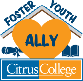 Foster Youth Ally logo is a heart with the Citrus College logo