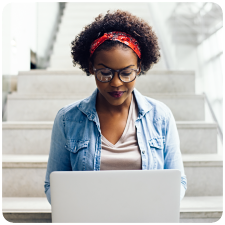 image of woman and her laptop