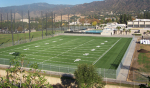 Birds eye view of the football field