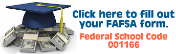 Click here to fill out your FAFSA forms. Federal school code 001166