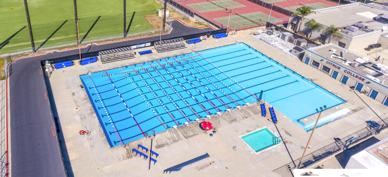 aerial shot of the aquatics area