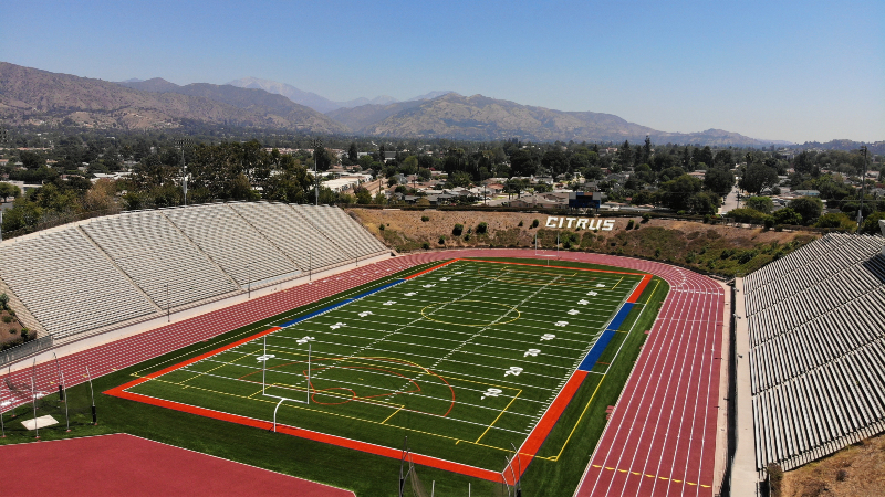 aerial shot of the Citrus College Stadium