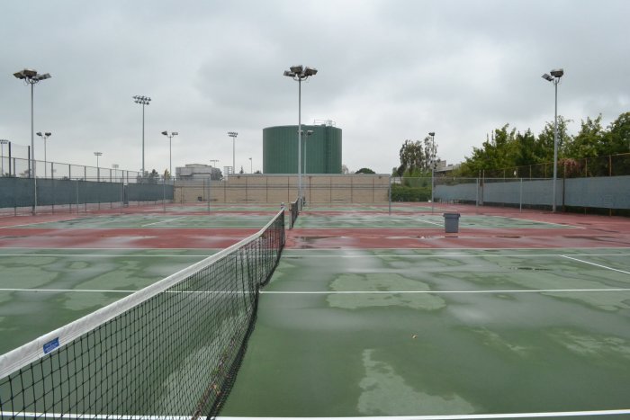 tennis courts after a rain