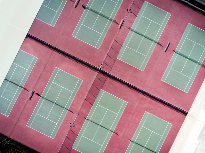 drone shout of the tennnis courts