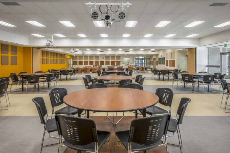optional layout with tables and chairs in the Campus Center