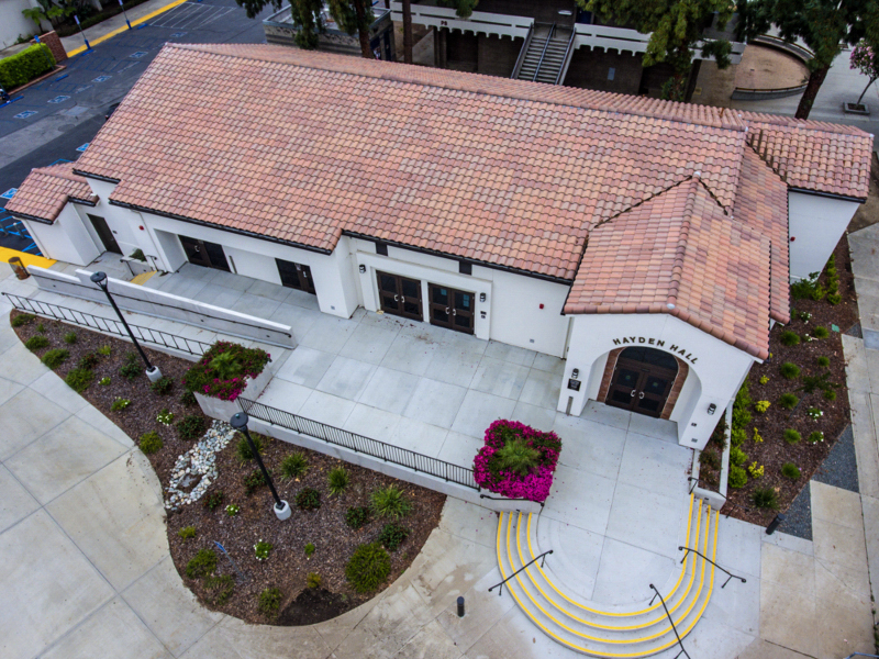 aerial view of the Hayden Hall Building
