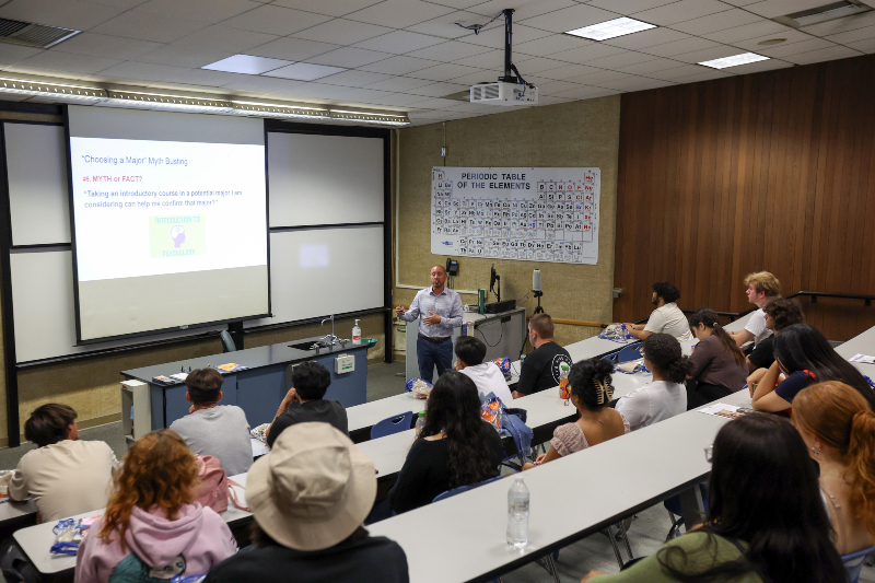Lecture Hall with students on Welcome Day