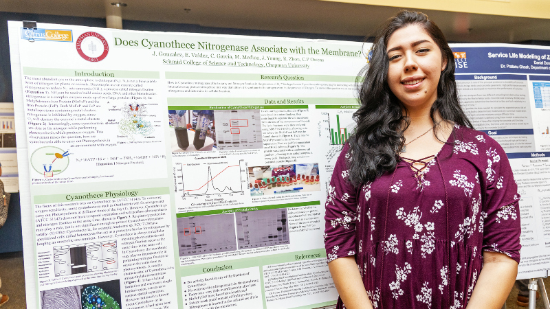 Jocelyn Gonzalez with her STEM project