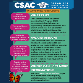 Reduced size image of the CSAC Dream Act Incentive Grant Program