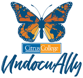 Butterfly image with the word UndocuAlly and the Citrus College logo