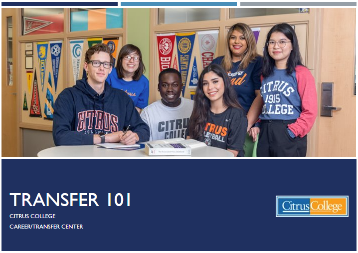 group of Citrus students in the transfer center library