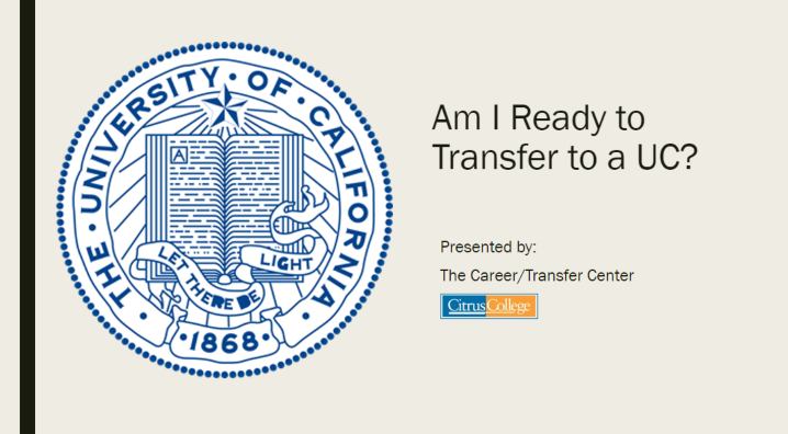 Am I ready to Transfer to a UC? with UC emblem