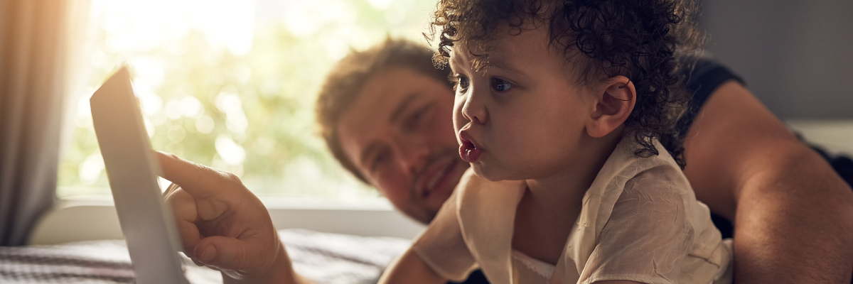 Twenty-something man with his toddler child