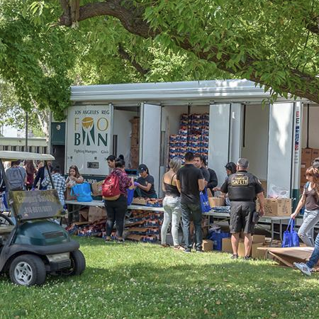 LA Regional Food Bank truck at Citrus College Campus Mall