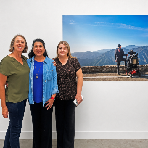 Daniella Navarro (center) is pictured at her exhibition with Citrus College Photography instructors Amanda Keller Konya (left) and Kim Toth (right)