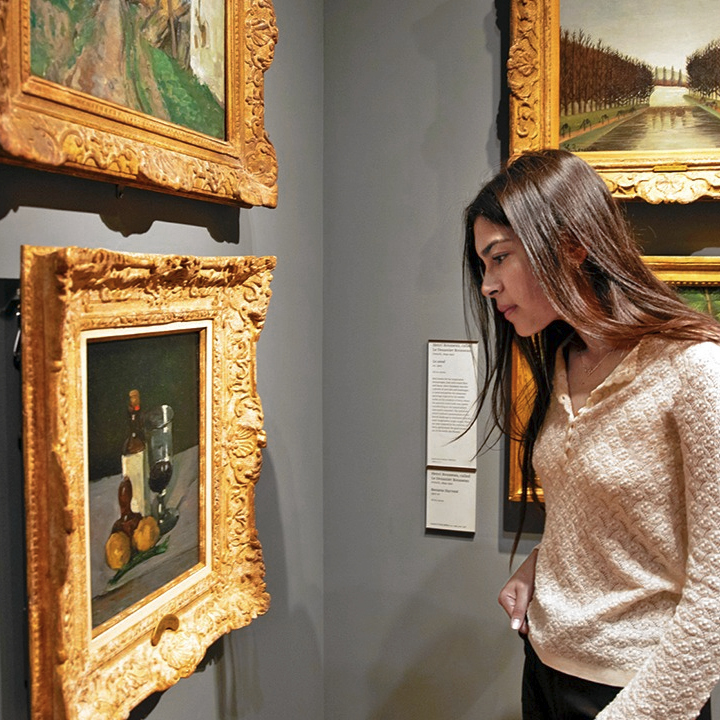 Sabrina Soriano appreciating art at the Yale University Art Gallery in New Haven, Connecticut