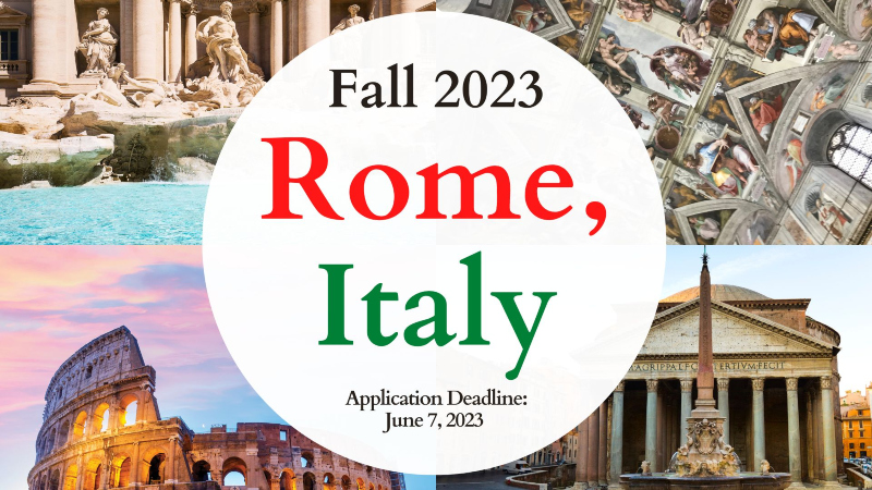 Click here to access information for Rome Italy for fall 2023
