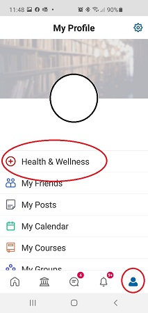 screen shot of health and wellness display