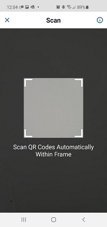 screen shot of QR frame display